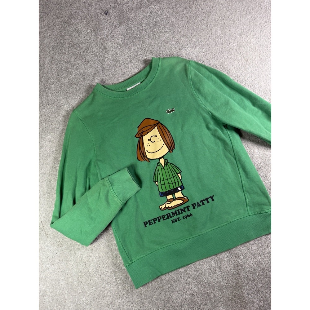 Lacoste x Peanuts Peppermint Patty Sweatshirt Unisex 36 (Small)  Green Crewneck*